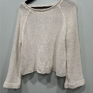 Cream FreePeople Cropped Knit Sweater